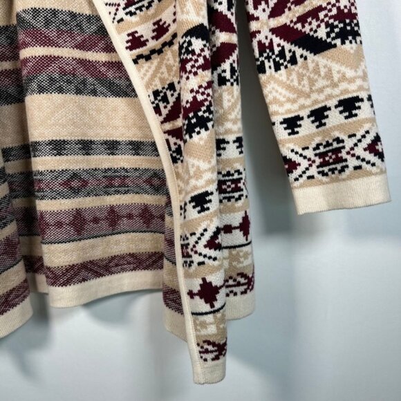NWT LUCKY BRAND Aztec‎ Jacquard Open Front Long Sleeve Knit Cardigan Size S - Picture 12 of 15